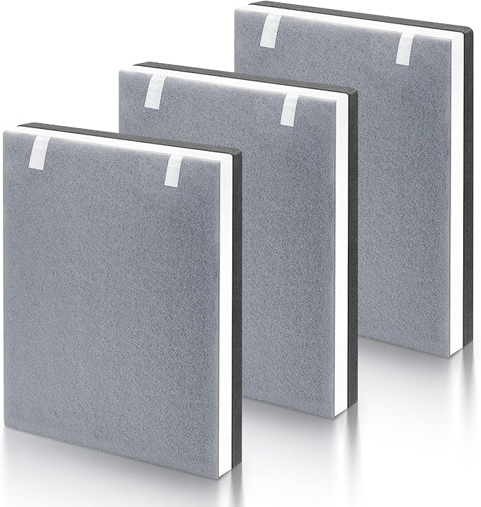 3 Pack Vital 100 Replacement Filter Compatible with LEVOIT Vital 100 Air Filter, 3-in-1 High-Efficiency Filter with Activated Carbon and Pre-Filter for Pet Dander for Home Large Room, for Vital 100-RF