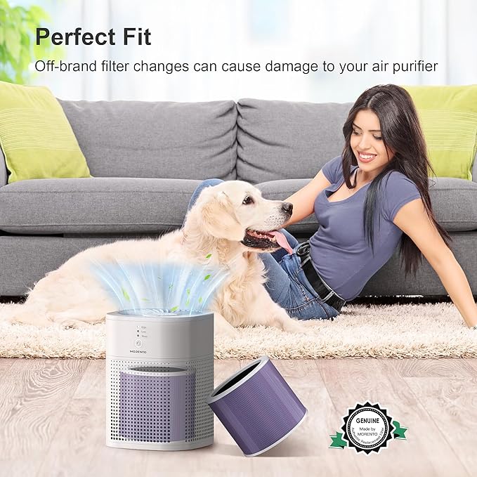 MORENTO HY1800 Genuine Air Purifier Replacement Filter, Ture HEPA Filter for HY1800 Air Purifier, Efficiency Activated Carbon, 1 Pack, Smoke Version
