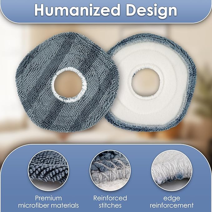 (4 Pieces) Washable Reusable Mopping Pads for Eufy X10 Pro Omni, Strong Stain Removing Wipes Cloth Pads Premium Microfiber