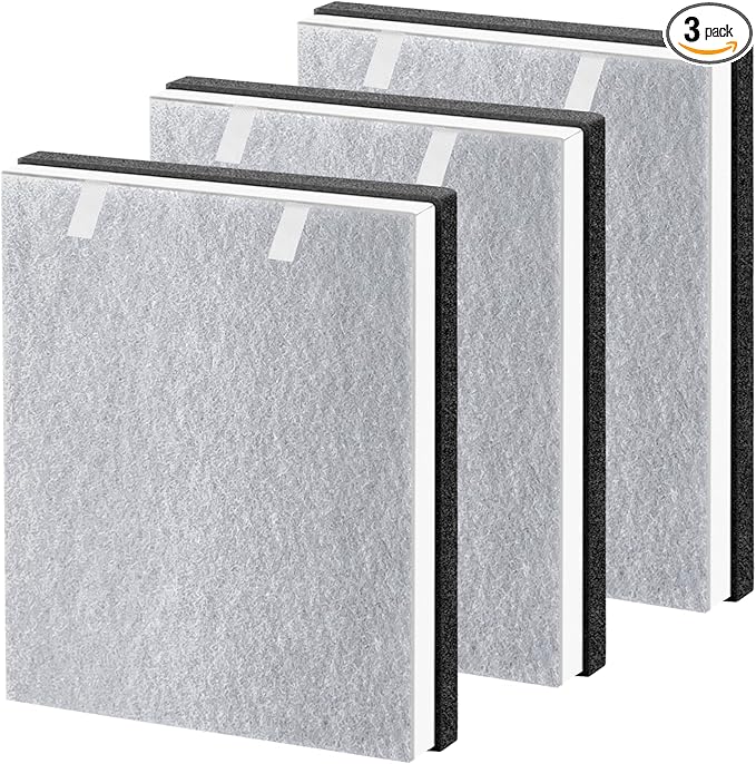 3 Pack Vital 100 Replacement Filter Compatible with LEVOIT Vital 100 Air Pur-ifier, 3-in-1 H13 HEPA and High-Efficiency Activated Carbon Filter Set, Replace Part # Vital 100-RF