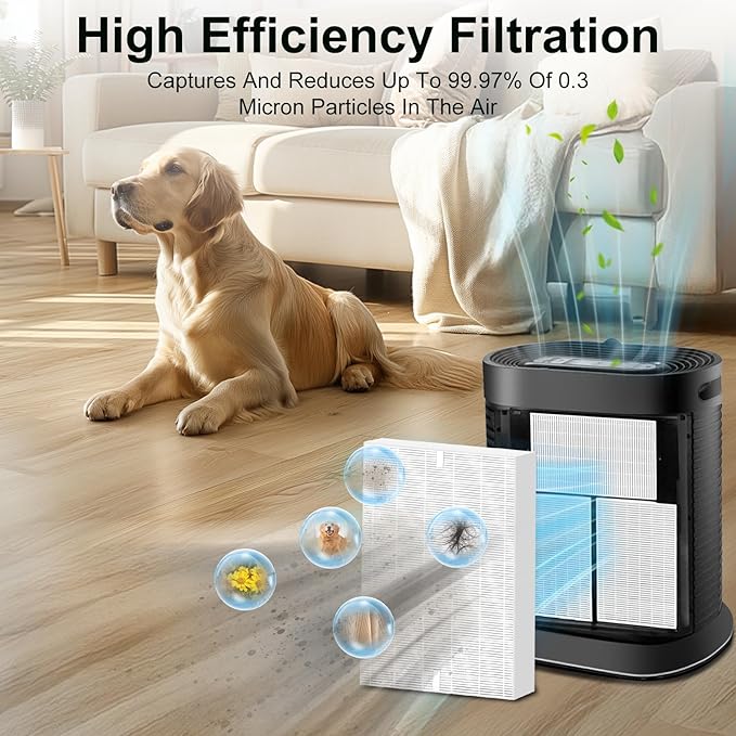 6 Pack Replacement Filters for Honeywell HPA300 HPA200 HPA100 Air Purifiers - Compatible with HPA300 HPA090 HPA250 Series - Filter R HRF-R3 HRF-R2 HRF-R1 - Honeywell Air Purifier Filter Kit