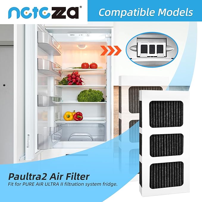 Paultra2 Refrigerator Air Filter Replacement, Compatible with Frigidaire Pureair Ultra 2,Pure Air Ultra 2,Pureair Ultra ii,and Electrolux 242047805,5303918847,EAP12364179, 6 Pack
