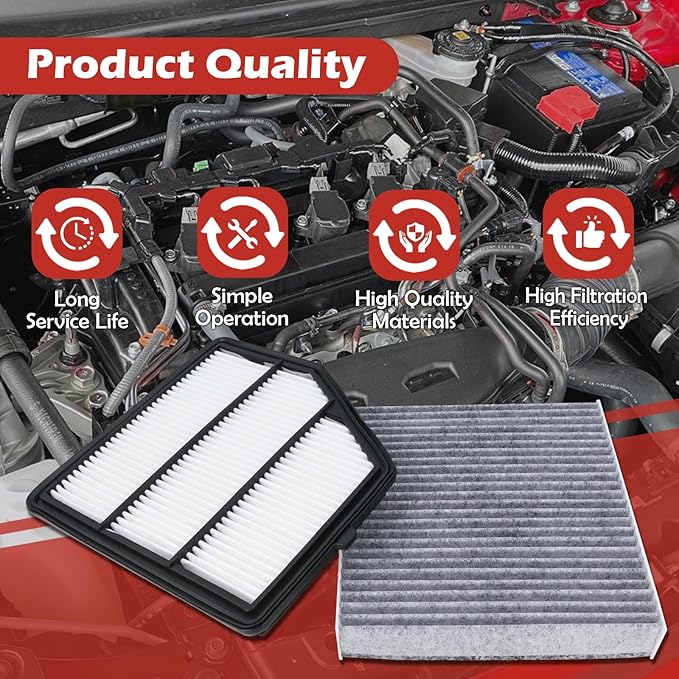 16546-6CA0A Engine Air Filter and 27277-6CA1A Cabin Air Filter kit Compatible with 2019-2025 Nissan Altima 2.5L Gas Replaces CA12551 27277-6CA0A