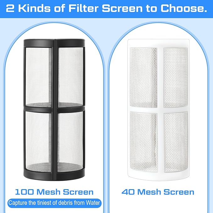 Retisee Washing Machine Water Filter Water Hose Filter Sediment Filter Inline Water Filter for Hose Garden Hose Filter Pressure Washer Filter with 40 Mesh 100 Mesh Screen(3 Sets)