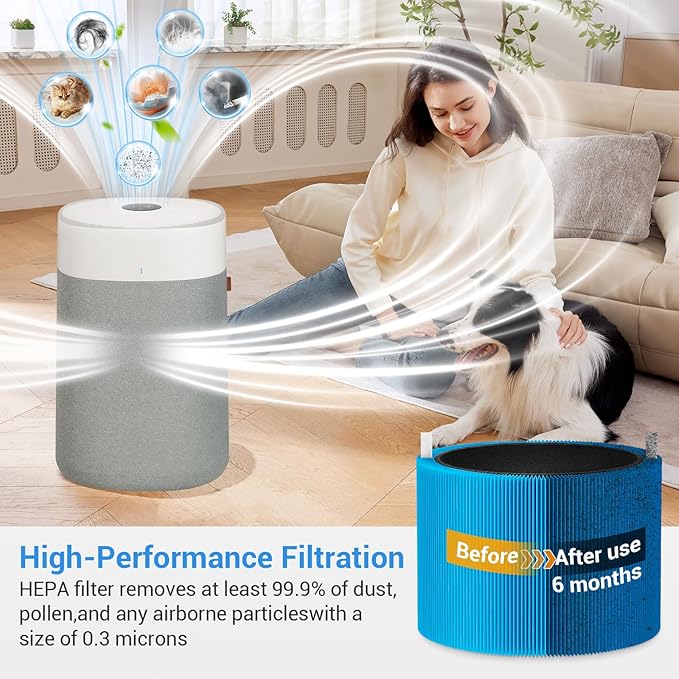 2 Pack Blue Pure 211i Max AllergenBlock Filter Replacement Compatible with Blueair 211i Max Air Purifier, H13 Ture HEPA and High-Efficiency Activated Carbon Filters, Replacement Part #F2MAX