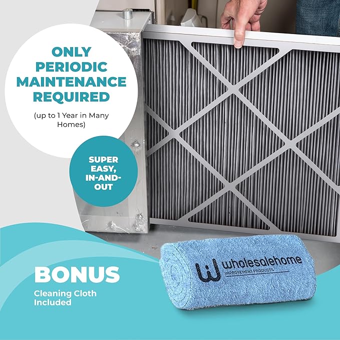 Lennox X6672 Healthy Climate 16x25x5 Furnace Filter, Merv 16 Carbon Clean Home Air filter for HVAC system 2 Pack with Cleaning Cloth