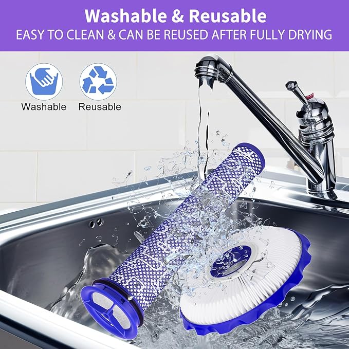 Filter Kits Compatible with Dyson DC40 UP16 UP19, 2 Post-Motor Filters & 2 Pre-Motor Filters for Light/Slim Ball Animal, Multi Floor, Origin, Total Clean Vacuum, Compare to Parts 923587-02 & 922676-01