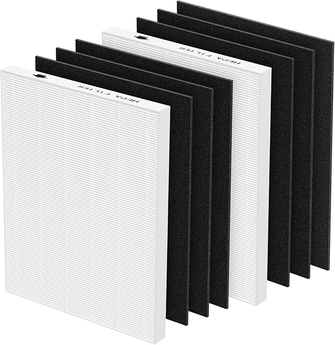 AeraMax 300 Hepa Filter Set Compatible with Fellowes AeraMax 290/300/DX95 Air Purifiers, HF-300/AP-300PH, Part# 9287201, Includes 2 Hepa Filters + 6 Activated Carbon Pre-filters