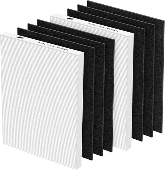 AeraMax 300 Hepa Filter Set Compatible with Fellowes AeraMax 290/300/DX95 Air Purifiers, HF-300/AP-300PH, Part# 9287201, Includes 2 Hepa Filters + 6 Activated Carbon Pre-filters