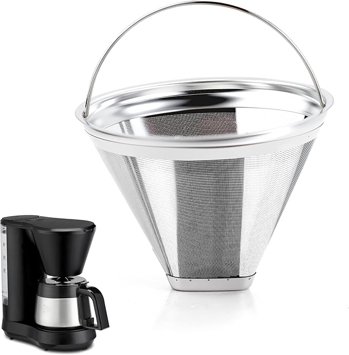 Cone Coffee Filters Compatible with Cuisinart Coffee Maker DCC-5570NAS, Reusable Stainless Steel Cone Filters for Cuisinart 5 Cup