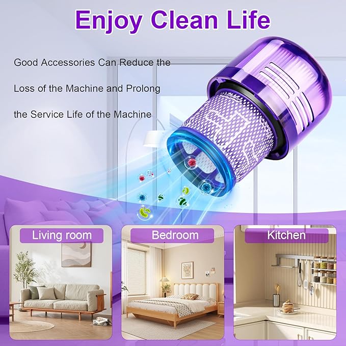 V9 SV18 Filter Replacement for Dyson Digital Slim V9 SV18 Cordless Vacuum, Part No. 970612-01 for Dyson Digital Slim
