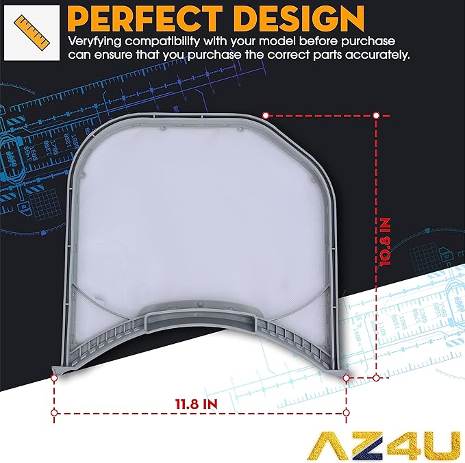 Dryer Lint Filter Screen Trap Replaces For LG DLGX3701W DLGX4271W DLGX4071W DLGX3371V DLGX3361V DLGX3361W DLGX3371W DLGX3361R DLGX3371R DLGX3701V DLGX2802W DLGX3571W DLGX4371W DLGX4271W DLGX3886W