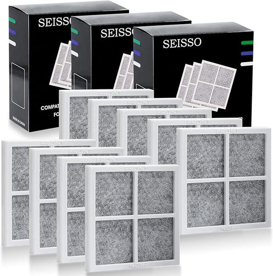 SEISSO LT120F Fresh Refrigerator Air Filter Replacement for LG, Compatible with Kenmore - Freshen up Refrigerator Air, Absorb Odors - 9 Packs