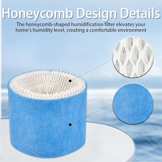 4 Pack HC-888 Humidifier Wick Filter C | Fit for Honeywell HCM890 HEV320 Series & Duracraft D88 DCM-200 DH-890, for Walgreens Humidifiers | Replacement Parts HC888 HC888N - Blue Layer Upgraded