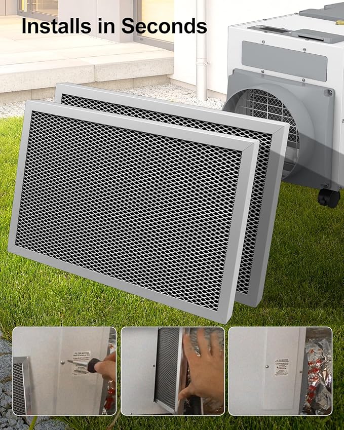 WUMZIJ 2PCS 5443 Dehumidifier Filter Compatible with Whole-House Dehumidifiers Models 1830 1850 1852 and Ventilation Models 8191 8192, MERV 8 Washable 10x12x1