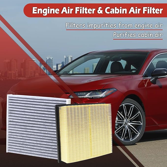 CA10755 Engine Air Filter and CF10285 Cabin Air Filter kit Compatible with 2011-2020 Toyota Sienna 2013-2018 Avalon Non-Hybrid 2012-2017 Camry Non-Hybrid 2013-2018 Lexus ES350 2015-2017 NX200T