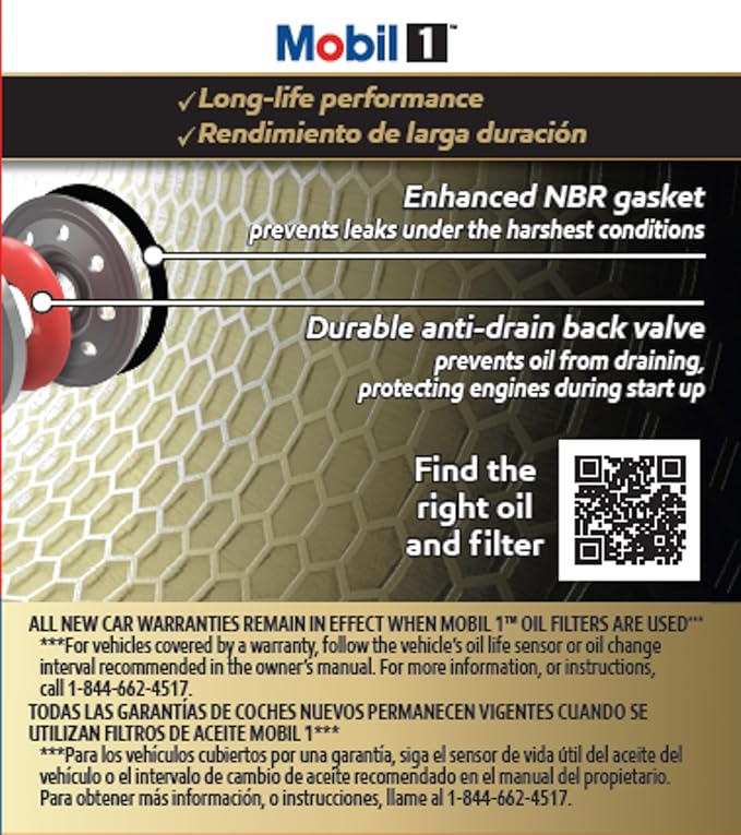 Mobil 1 Extended Performance Oil Filter, M1-103A | Synthetic Blend, High Efficiency 20,000 Mile Protection | 2 Pack
