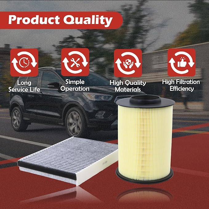 CA11114 Engine Air Filter and CF11920 Cabin Air Filter kit Compatible with 2013-2019 Ford Escape 2012-2018 Focus 2014-2016 Transit Connect 2015-2019 Lincoln MKC Replaces CV6Z9601A CV6219N619A