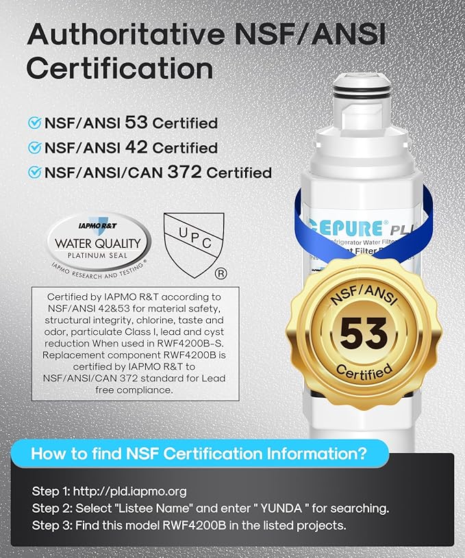 ICEPURE PLUS DA97-17376B NSF/ANSI 53 & 42 Certified Remove Lead Refrigerator Water Filter, Replacement for Samsung HAF-QIN/EXP, DA97-08006C, RS22T5201SR, RF28R7201SR, RF28R7351SG RF32CG5400SR, 2PACK