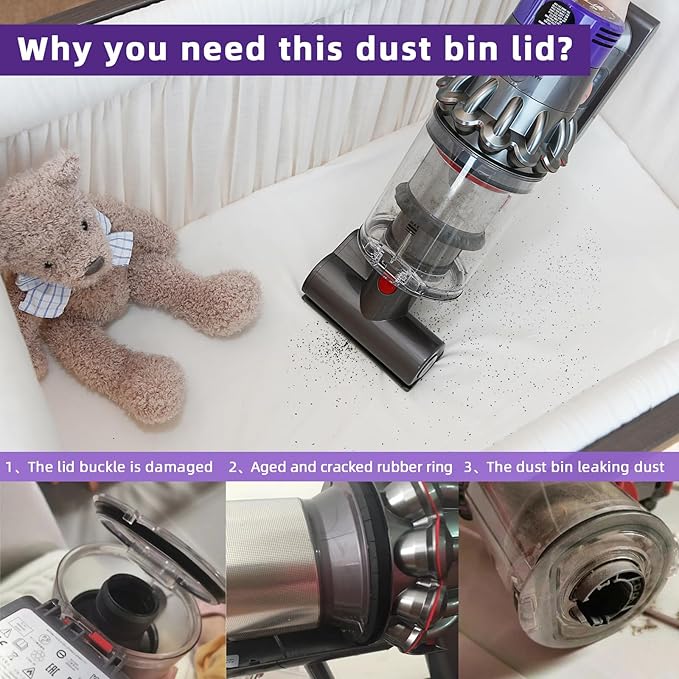 Dust Bin Lid Replacement for Dyson V7 V8 SV10 SV11 Vacuum Cleaner, Dust Bucket Cup Cap Accessories