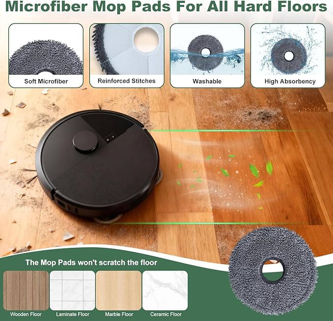 31 Pcs Replacement Parts Kit Compatible with Roomba 405 505 Combo Series, Includes 2 Main Brushes, 4 Filters, 8 Side Brushes, 8 Vacuum Bags, 8 Mop Pads