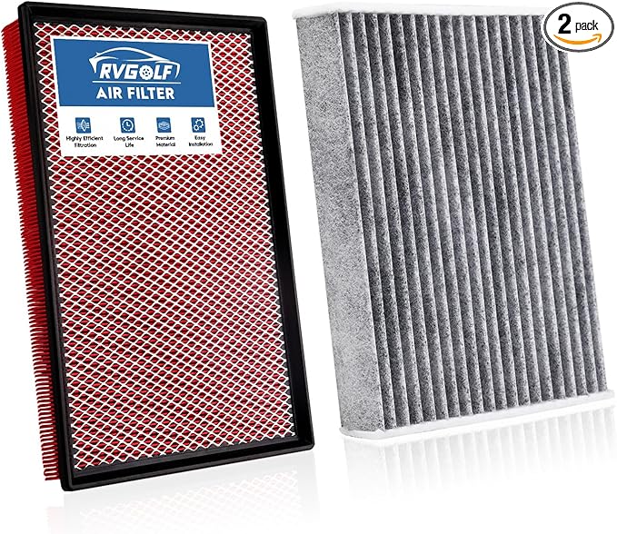 Engine+Cabin Air Filters Fit for 2011-2024 Dodge Ram 1500 (NOT FOR 6.2L TRX), 2019-2024 Ram 1500 Classic Engine Air Filter Replacement Air Filter Accessories# CF11671 CA9401