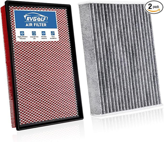 Engine+Cabin Air Filters Fit for 2011-2024 Dodge Ram 1500 (NOT FOR 6.2L TRX), 2019-2024 Ram 1500 Classic Engine Air Filter Replacement Air Filter Accessories# CF11671 CA9401