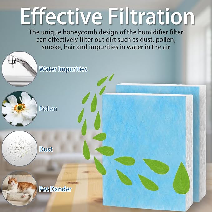 4 Pack HFT600 Humidifier Wick Filter T | Compatible with Honeywell HEV615 & HEV620 Series Humidifiers | Replacement Part HFT600PF1 HFT600pdq - Blue Layer Upgraded