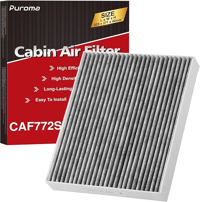 Puroma Cabin Air Filter with Activated Carbon, Replacement for CF12772, CP772, Ford Bronco, Bronco Sport, Escape, Explorer, Maverick, Mustang Mach-E, Ranger, Lincoln Aviator, Corsair, Nautilus