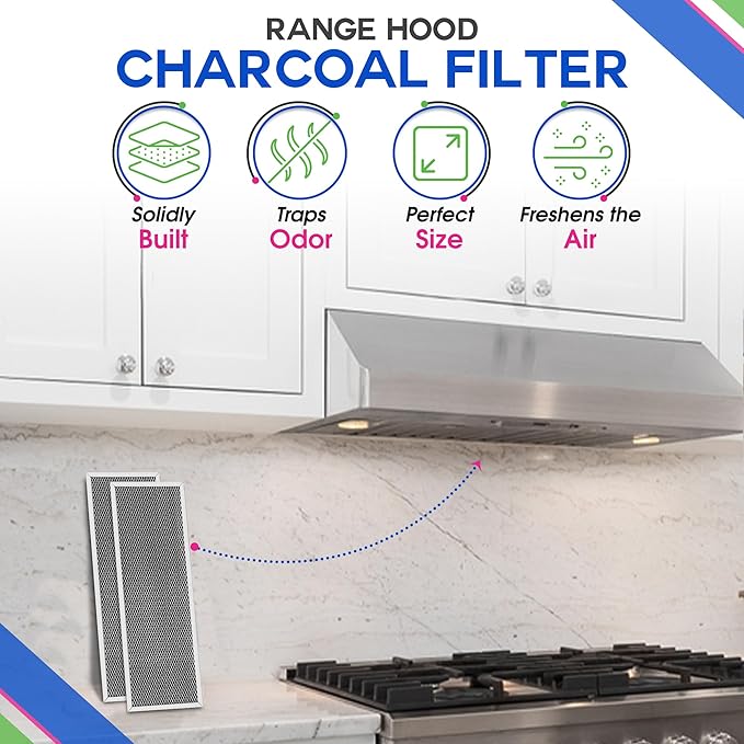 Bagean Stove Hood Vent Filter 5.83" x 17.65" for SB08999040 - Compatible with Broan Charcoal Range Hood Filter Replacement Ductless Filters for Kitchen Oven - Removes Odors and Freshens Air (1-Pk)