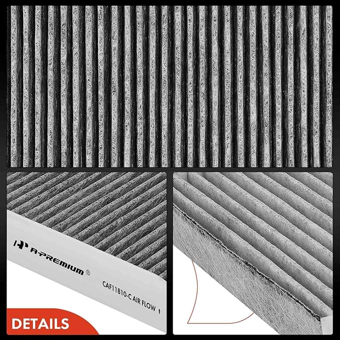 A-Premium Cabin Air Filter with Activated Carbon Compatible with Jeep, Dodge & Fiat Models - Compass 2017-2022, Renegade 2015-2023, Hornet 2023, 500L 2014-2020, 500X 2016-2023 - Behind Glove Box