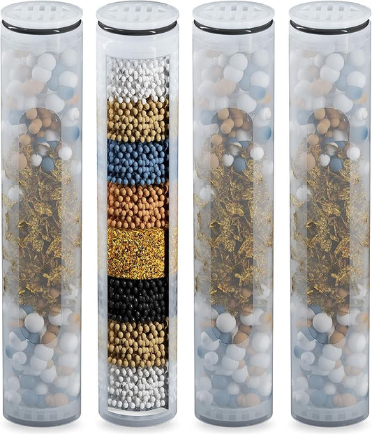JONKEAN 4 Pack Shower Filter Replacement Cartridge, Shower Head Filters for Hard Water, KDF Shower Filter Cartridge to Remove Chlorine and Harmful Substances
