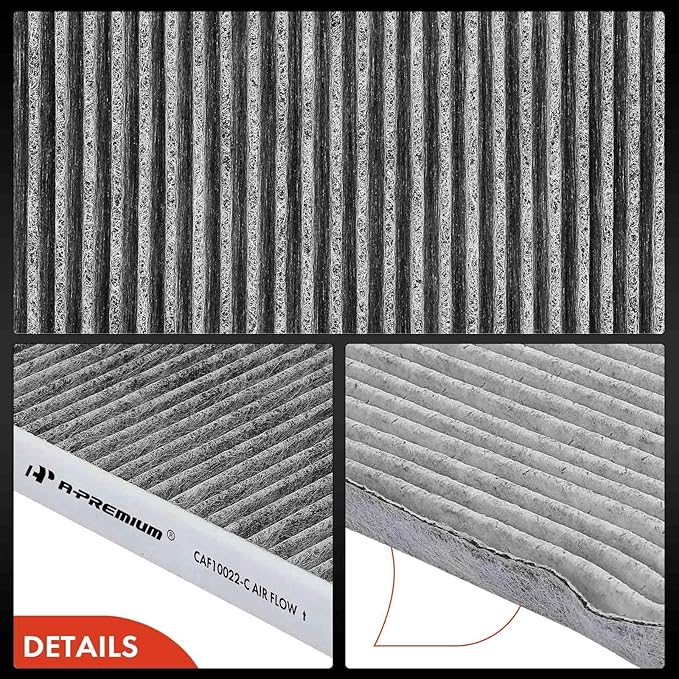 A-Premium Cabin Air Filter with Activated Carbon Compatible with Jeep Gladiator 2020-2022, Wrangler 2018-2023 - 2.0L 3.6L 6.4L - Replace# 68301863AA