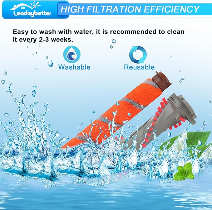 Leadaybetter Brush Roller Replacement Kit Compatible with Shark DuoClean NV800 NV801 NV803 UV810 HV380 HV381 HV381C HV382 HV383 HV384Q Vacuum, Compare to Part # 1148FT800 & 400FFJH380