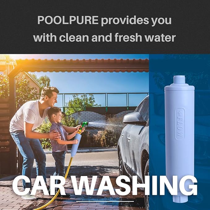 POOLPURE Garden Hose End Pre Filter for Pool, Hot Tub, Spa, Greatly Reduces Chlorine, Heavy Metals, Odor, Fits Any Standard 3/4" Garden Hose Thread, Up to 8,000 Gallons, 1PACK (Pack of 2)