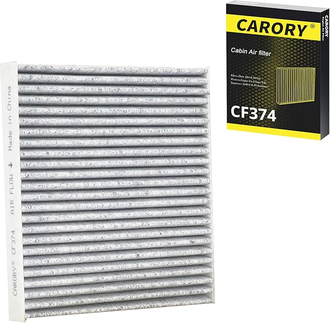 Cabin Air Filter w/Activated Carbon for Toyota Tacoma (2005-2023), Dodge Dart (2013-2016), Pontiac Vibe (2003-2008), OE# 87139-YZZ09, 88508-01010, CF10374