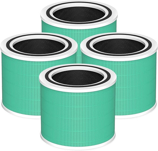 Core 200S Toxin Absorber Replacement Filter Compatible with LEVOIT Core 200S and Core 200S-P Smart WiFi Air Purifier, 3-in-1 Grade Main Filter, Core 200S-RF-TX, Green, 4 Pack