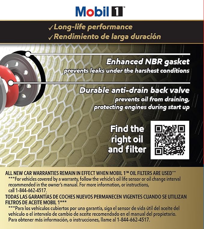 Mobil 1 M1-108A Extended Performance Oil Filter, Pack of 2