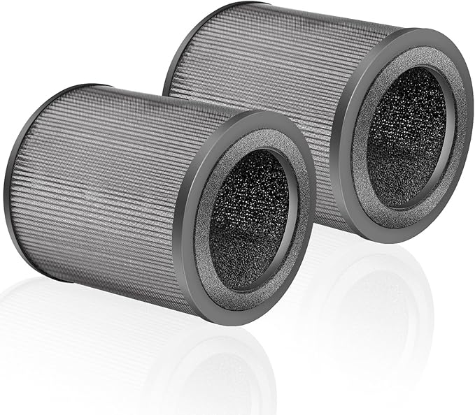 Air Filter Compatible with Coway Airmega 50 Air Purifier Replacement Filters, H13 Filter, Activated Carbon Filter, 2-Pack