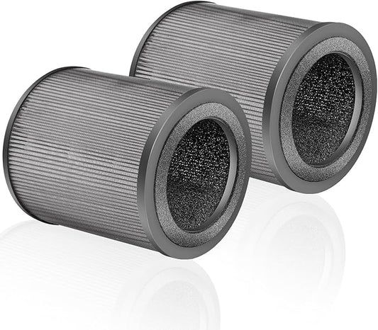Air Filter Compatible with Coway Airmega 50 Air Purifier Replacement Filters, H13 Filter, Activated Carbon Filter, 2-Pack