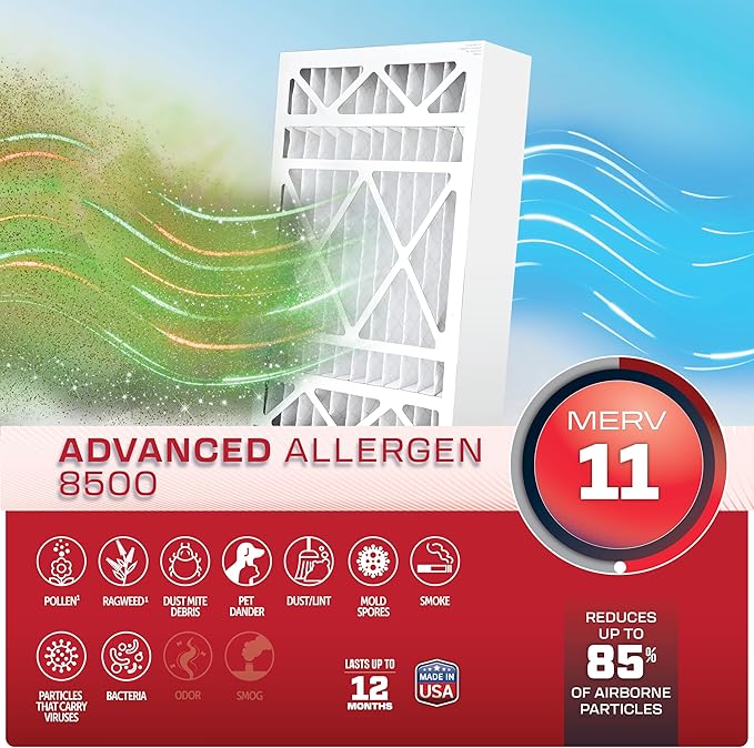 BestAir HW1625-11R AC Furnace Air Filter, 16" x 25" x 4", MERV 11, Removes Allergens & Contaminants, Fits 100%, For Honeywell Models, Pack of 3