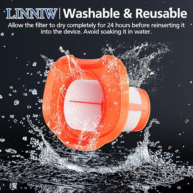 HHVKF10 Filter Compatible with BLACK And DECKER Handheld Vacuum Filter Washable Fit for Models HHVK HHVK320J HHVK320J10 HHVK320JZ01 HHVK515J HHVK515JP HHVK515JP07 HHVK515J00FF HHVK415B01, 6 Pack