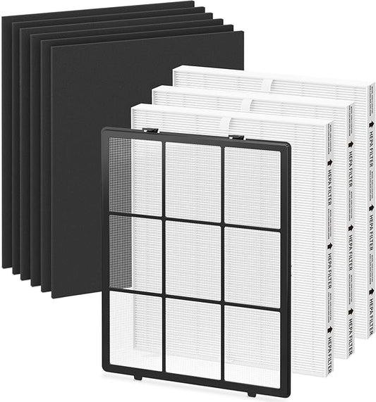 115115 Replacement Filter A for Winix PlasmaWave C535, 5300-2, 6300-2, 6300, 5300, P300, 9000, 5000, 5000B Air Purifi-er, 3 True HEPA Filters and 6 Activated Carbon Filters with 1 Pre-filter, 3 Pack
