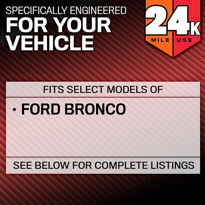K&N Engine Air Filter: Extended Life 24,000 Mile Replacement Air Filter: Compatible with 2021 Ford Bronco, KNF-0634