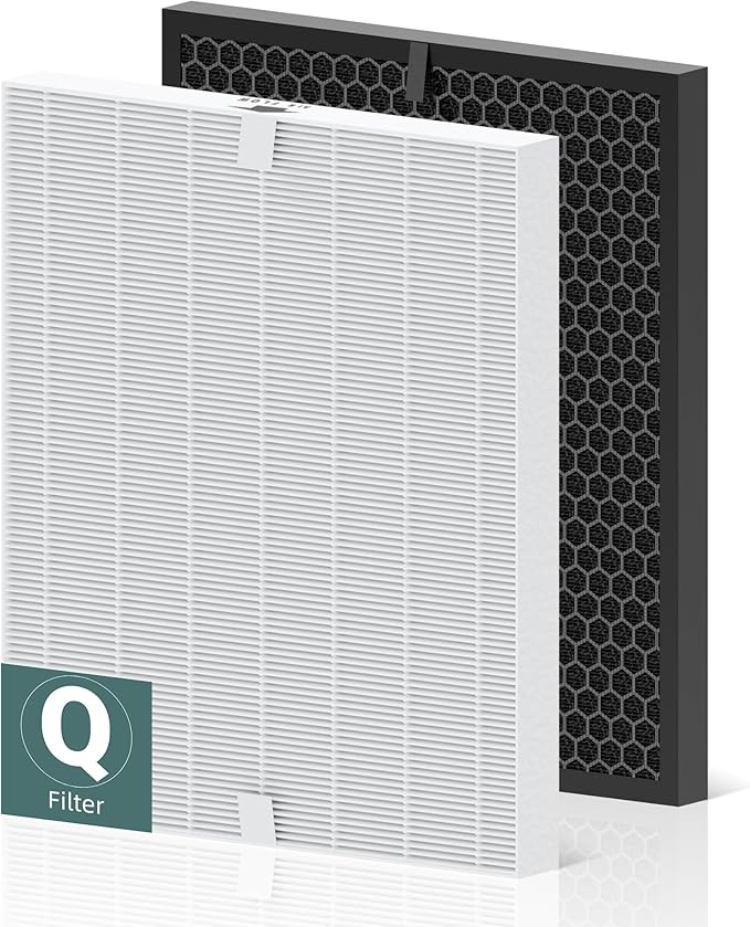 5510 5520 Replacement Filter Q for WINIX 5510 5520 PlasmaWave Air Purifier, Middle Main Filter and Activated Carbon Filter Combo Pack, Part # 1712-0123-00, 1 Set