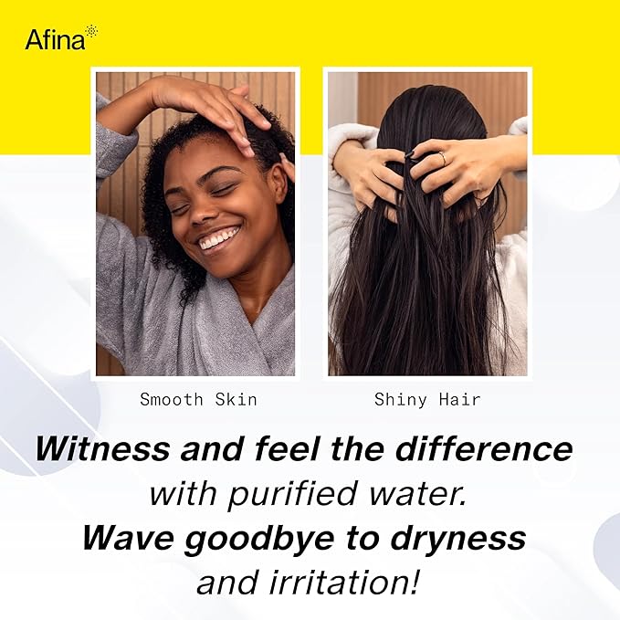 Afina Filtered Shower Head - Water Softener Showerhead with KDF-55 Shower Filter for Hard Water - High Pressure Rain Fall Experience - Universal Fit - Matte Black