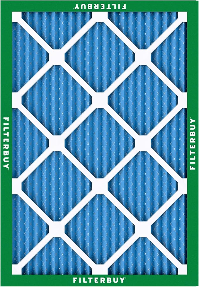 Filterbuy 20x25x1 Air Filter MERV 13 Optimal Smoke & Allergy Defense (12-Pack), Electrostatic Pleated HVAC AC Furnace Filters Replacement (Actual Size: 19.50 x 24.50 x 0.75)