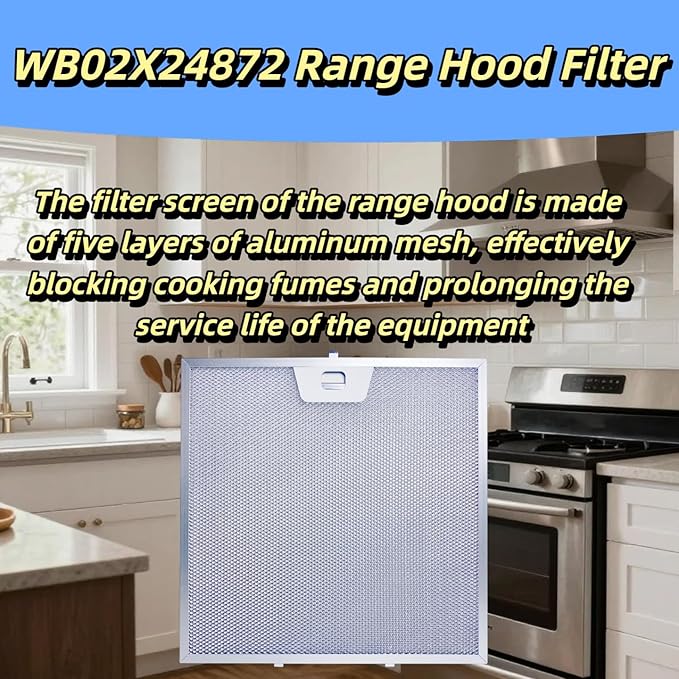 WB02X24872 Range hood filter 2Pack 11-7/8 "x11-7/8" compatible with GE range hood oil filter JVW5301EJ1ES JVW5301SJ1SS JVW5301BJ1TS JVW5301FJ1DS JVW5301EJ2ES