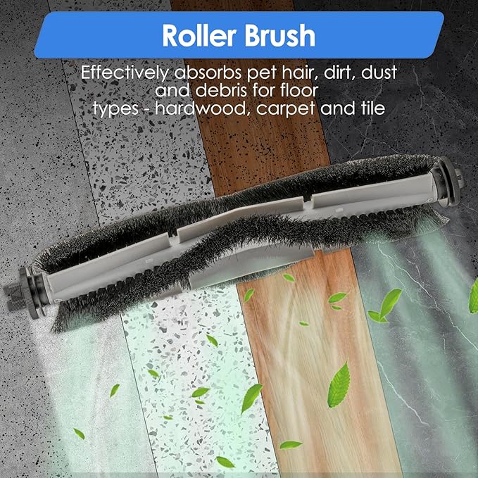 (9 Pack) T20+ Replacement Parts Compatible with Airrobo T20+/ T25+/ T30+/ T25+C/ GT21 Robot Vacuum Cleaner, 1 Roller Brush, 2 Side Brushes, 2 Dust Bags, 2 HEPA Filters, 2 Mop Pads, Accessories Kit