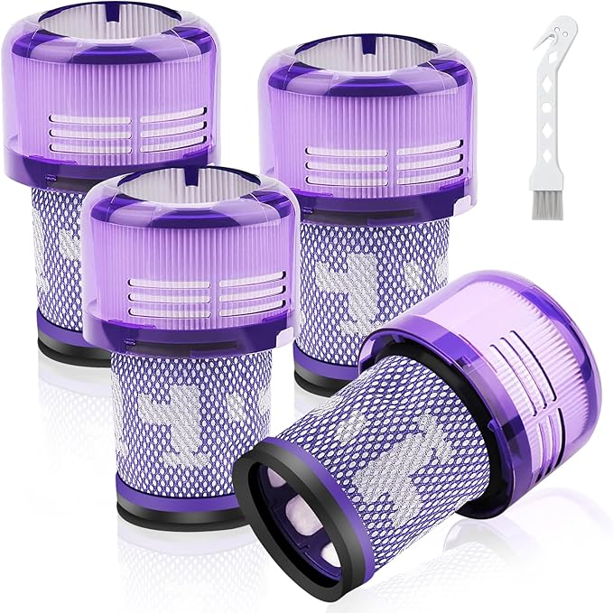 4 Pack Filter Replacement for Dyson V12 Detect Slim, Slim+ Cordless Vacuum and V12 Slim Absol ute Vacuums, SV30, SV34, SV35 Cordless Vacuum, Compare to Part 971517-01